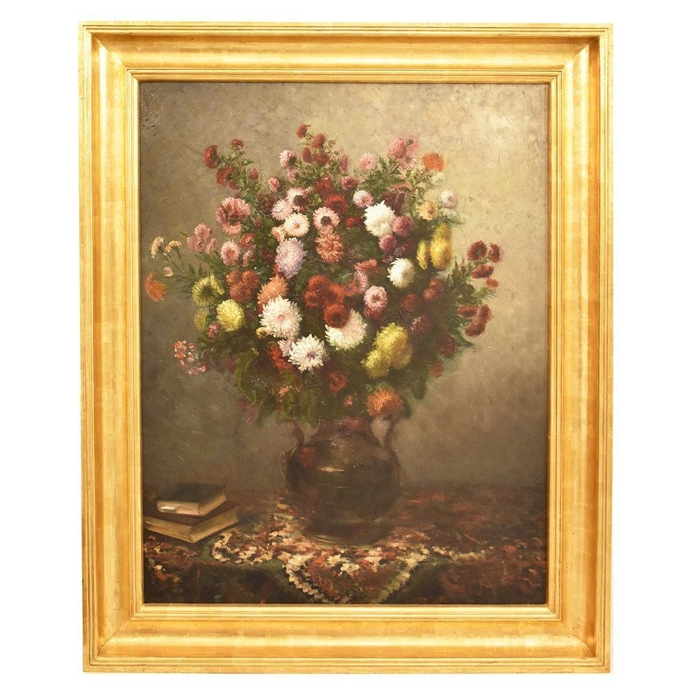 A antique flower painting floral oil painting flower canvas painting antique oil painting 19th century.jpg